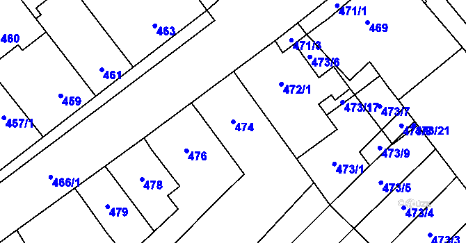 Parcela st. 474 v KÚ Bratčice, Katastrální mapa