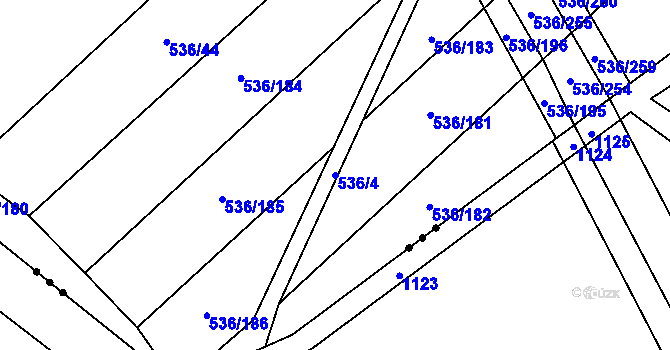 Parcela st. 536/4 v KÚ Bratčice, Katastrální mapa