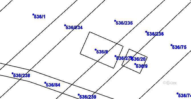 Parcela st. 536/8 v KÚ Bratčice, Katastrální mapa