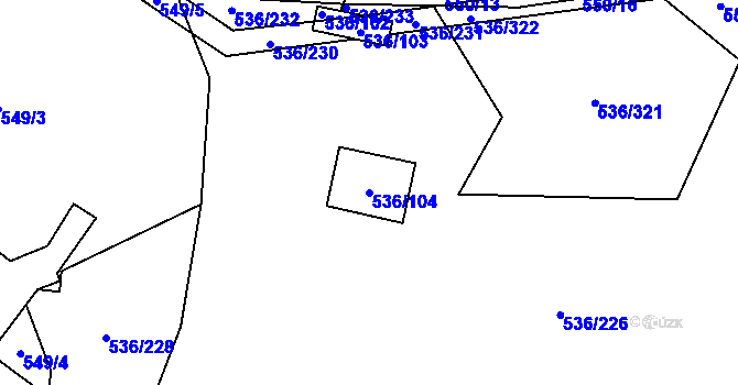 Parcela st. 536/104 v KÚ Bratčice, Katastrální mapa