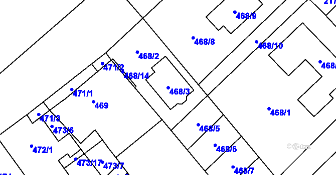 Parcela st. 468/3 v KÚ Bratčice, Katastrální mapa