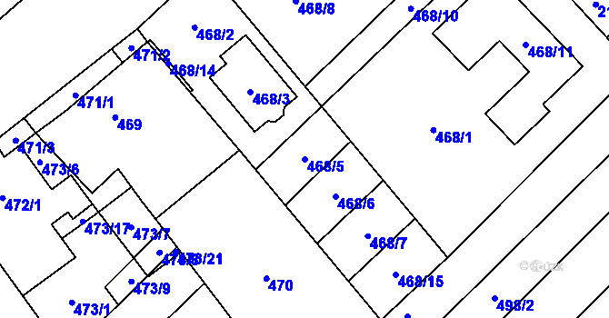 Parcela st. 468/5 v KÚ Bratčice, Katastrální mapa