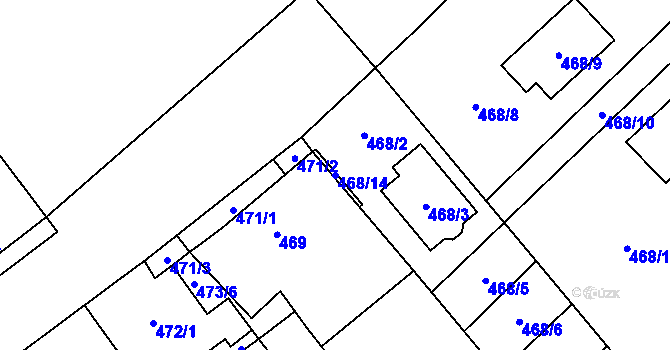 Parcela st. 468/14 v KÚ Bratčice, Katastrální mapa