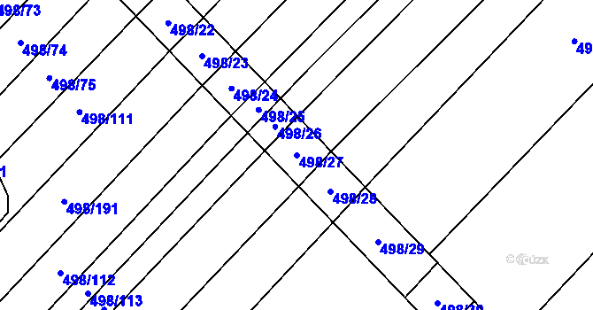 Parcela st. 498/27 v KÚ Bratčice, Katastrální mapa