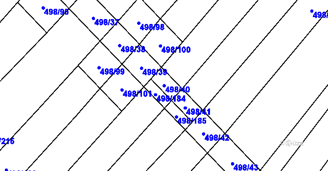 Parcela st. 498/40 v KÚ Bratčice, Katastrální mapa
