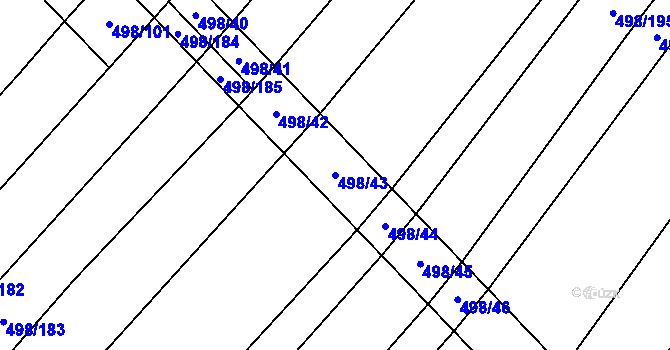 Parcela st. 498/43 v KÚ Bratčice, Katastrální mapa