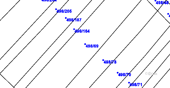 Parcela st. 498/69 v KÚ Bratčice, Katastrální mapa