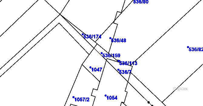 Parcela st. 536/159 v KÚ Bratčice, Katastrální mapa