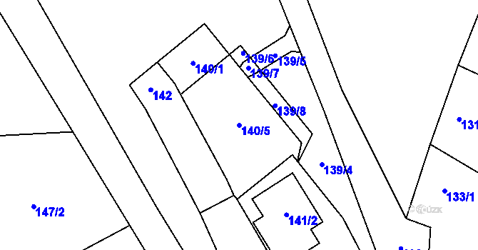 Parcela st. 140/5 v KÚ Bratčice, Katastrální mapa