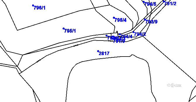 Parcela st. 2817 v KÚ Bratčice, Katastrální mapa