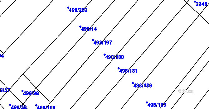 Parcela st. 498/180 v KÚ Bratčice, Katastrální mapa