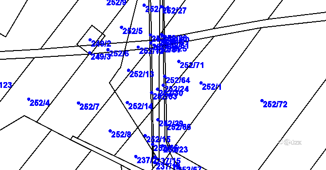 Parcela st. 252/24 v KÚ Bratčice, Katastrální mapa