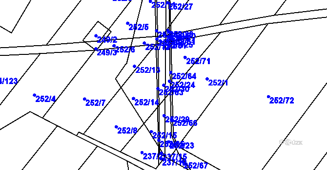Parcela st. 252/30 v KÚ Bratčice, Katastrální mapa