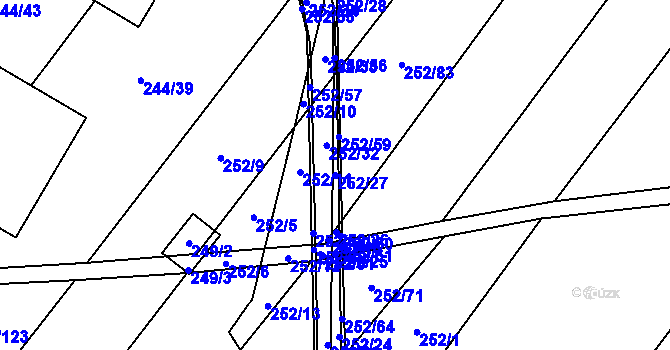 Parcela st. 252/27 v KÚ Bratčice, Katastrální mapa