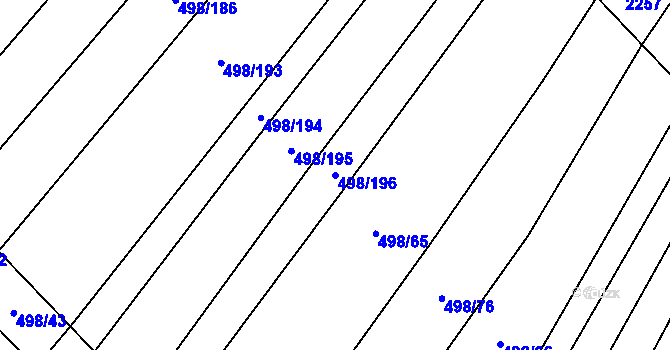 Parcela st. 498/196 v KÚ Bratčice, Katastrální mapa