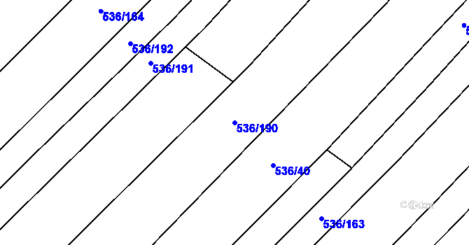 Parcela st. 536/190 v KÚ Bratčice, Katastrální mapa