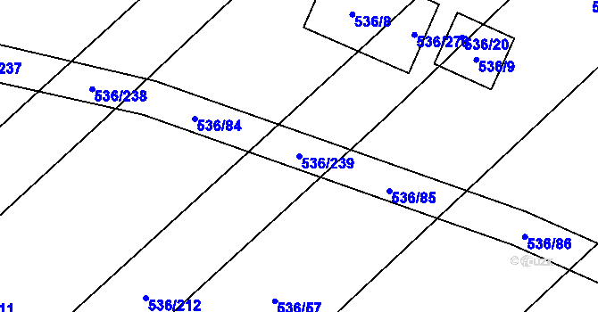 Parcela st. 536/239 v KÚ Bratčice, Katastrální mapa