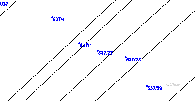Parcela st. 537/27 v KÚ Bratčice, Katastrální mapa
