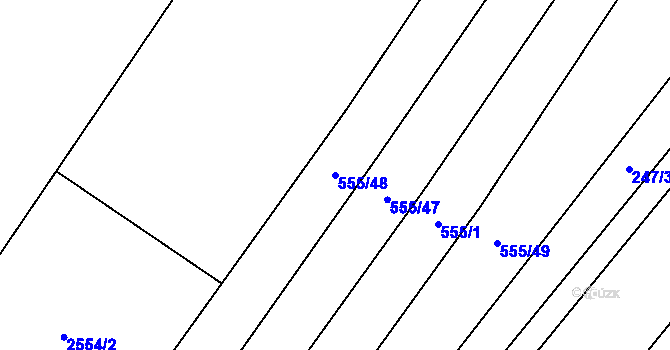 Parcela st. 555/48 v KÚ Bratčice, Katastrální mapa