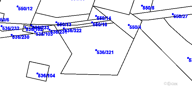 Parcela st. 536/321 v KÚ Bratčice, Katastrální mapa
