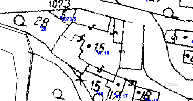 Parcela st. 15 v KÚ Bratkovice u Velvar, Katastrální mapa