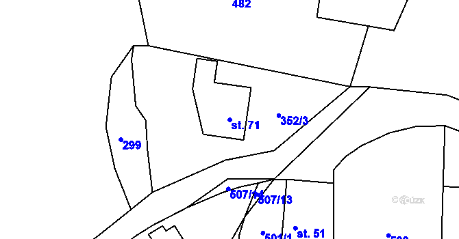 Parcela st. 71 v KÚ Dominikální Paseky, Katastrální mapa