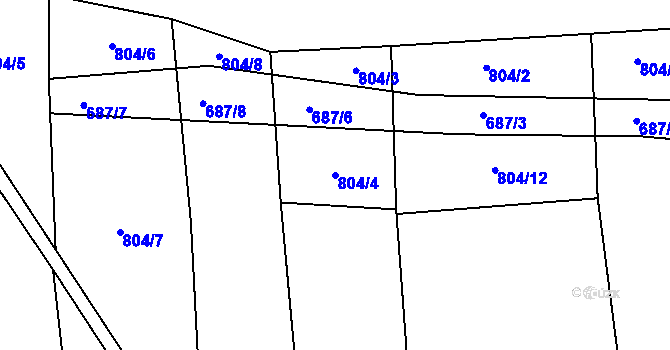Parcela st. 804/4 v KÚ Bratronice u Kladna, Katastrální mapa