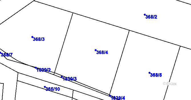 Parcela st. 368/4 v KÚ Bratronice u Kladna, Katastrální mapa