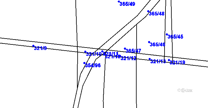 Parcela st. 321/18 v KÚ Bratronice u Kladna, Katastrální mapa