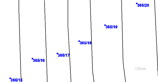 Parcela st. 365/18 v KÚ Bratronice u Kladna, Katastrální mapa