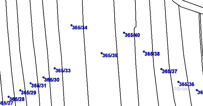 Parcela st. 365/39 v KÚ Bratronice u Kladna, Katastrální mapa