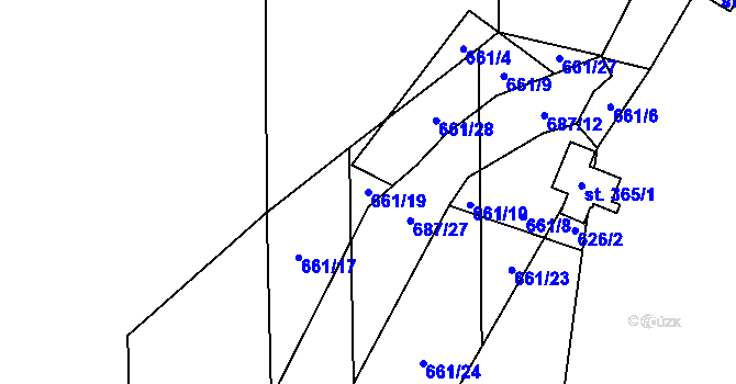 Parcela st. 661/19 v KÚ Bratronice u Kladna, Katastrální mapa