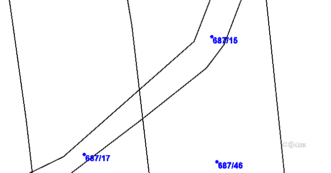 Parcela st. 687/16 v KÚ Bratronice u Kladna, Katastrální mapa