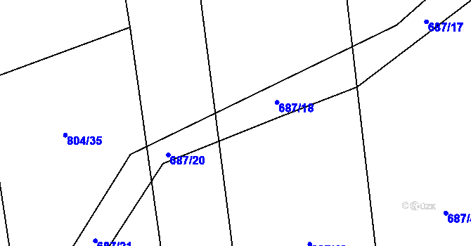 Parcela st. 687/19 v KÚ Bratronice u Kladna, Katastrální mapa