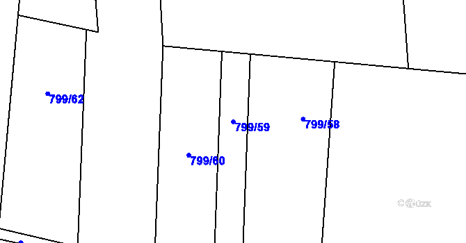 Parcela st. 799/59 v KÚ Bratronice u Kladna, Katastrální mapa