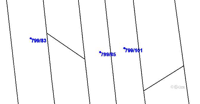 Parcela st. 799/85 v KÚ Bratronice u Kladna, Katastrální mapa
