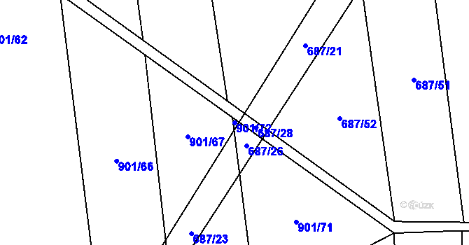 Parcela st. 901/72 v KÚ Bratronice u Kladna, Katastrální mapa