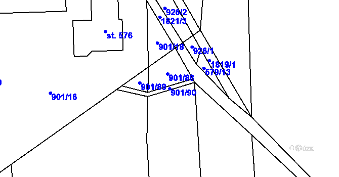Parcela st. 901/90 v KÚ Bratronice u Kladna, Katastrální mapa