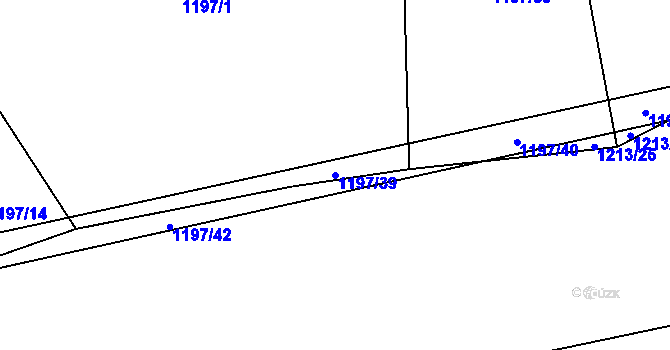Parcela st. 1197/39 v KÚ Bratronice u Kladna, Katastrální mapa