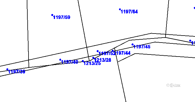 Parcela st. 1197/52 v KÚ Bratronice u Kladna, Katastrální mapa