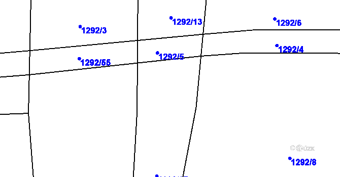 Parcela st. 1292/12 v KÚ Bratronice u Kladna, Katastrální mapa