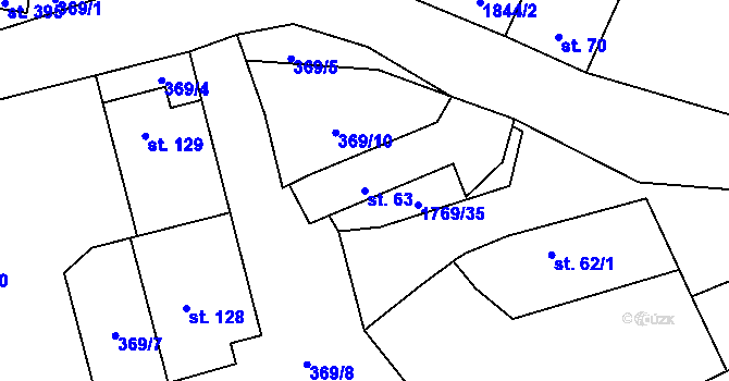 Parcela st. 63 v KÚ Bratronice u Kladna, Katastrální mapa