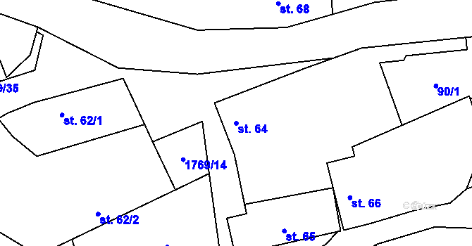 Parcela st. 64 v KÚ Bratronice u Kladna, Katastrální mapa