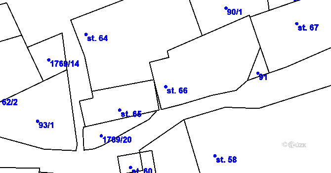 Parcela st. 66 v KÚ Bratronice u Kladna, Katastrální mapa