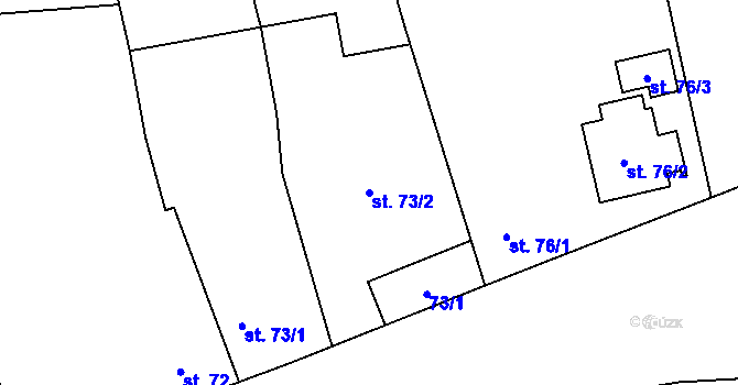 Parcela st. 73/2 v KÚ Bratronice u Kladna, Katastrální mapa