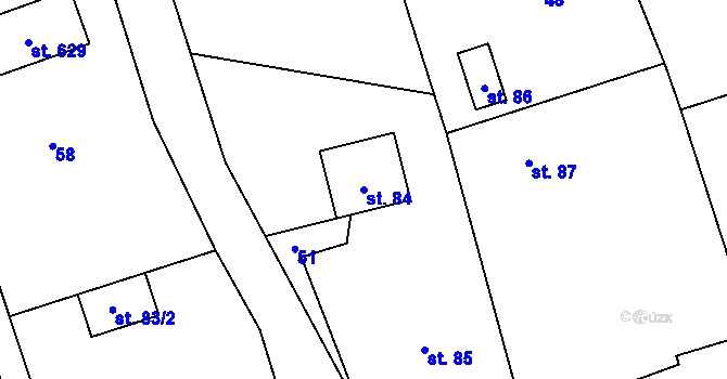 Parcela st. 84 v KÚ Bratronice u Kladna, Katastrální mapa