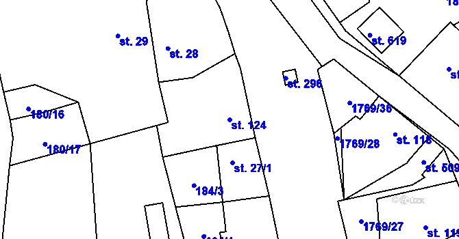 Parcela st. 124 v KÚ Bratronice u Kladna, Katastrální mapa