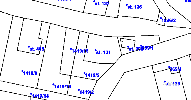 Parcela st. 131 v KÚ Bratronice u Kladna, Katastrální mapa