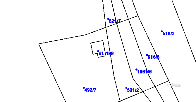 Parcela st. 199 v KÚ Bratronice u Kladna, Katastrální mapa