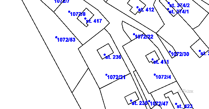 Parcela st. 236 v KÚ Bratronice u Kladna, Katastrální mapa